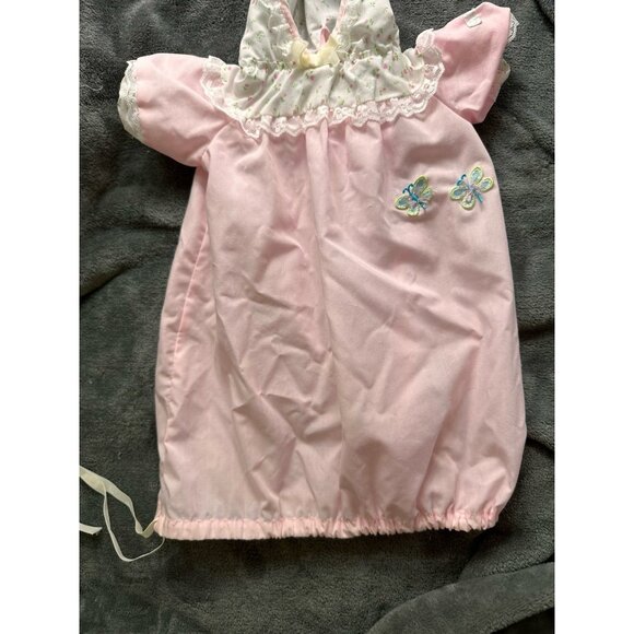 Vtg Cabbage Patch Kids Pink butterflies Preemie Doll Dress Gown 1980s ColecoRARE - Picture 6 of 13